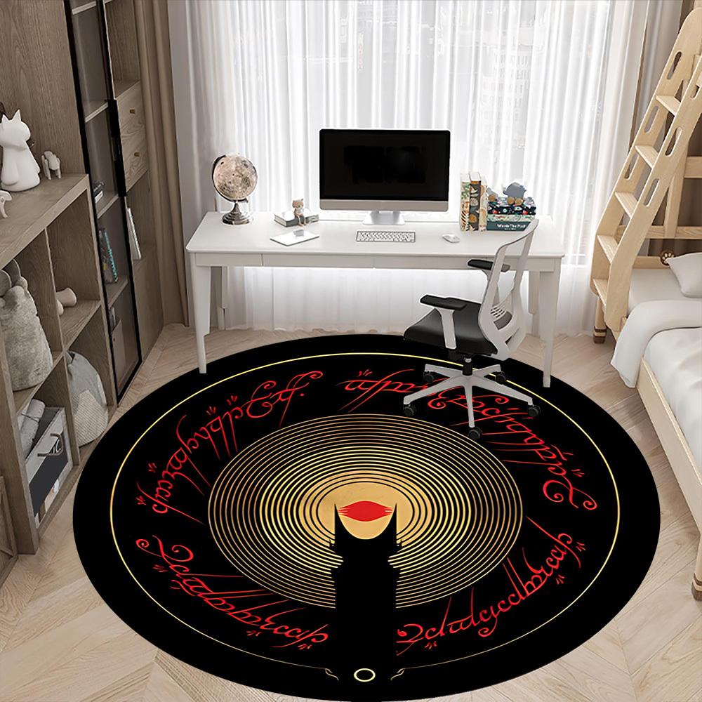 1pc The Lord of the Rings Office Round Area Rug, Indoor Mat Suitable For Office,Bedroom Living Room Home Decor, Room Deco A0926176