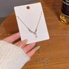 Korean Version Bow Zircon Pendant Titanium Steel Necklace Women's Design Collarbone Chain Temperament Accessories