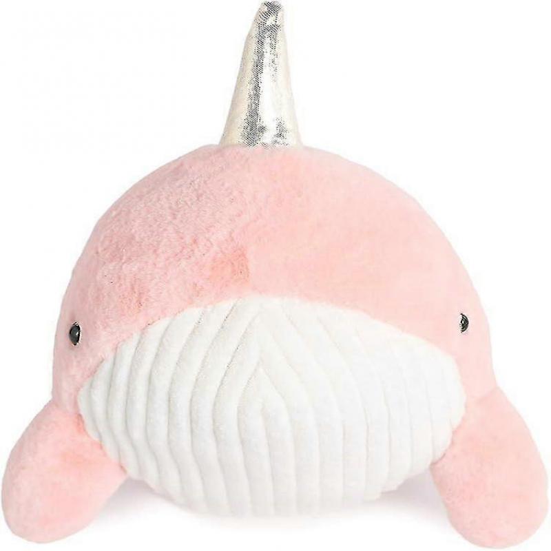 Narwhal Stuffed Animal Cuddly Whale Stuffed Animal Plush Toy Soft Hugging Pillow For Girls Kids,24 Inch Pink Tw