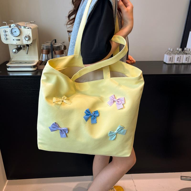 CANVAS Colors Bow Large Capacity Shoulder Bags Summer Versatile 2026  Bags for Women Commuting Sweet Women's Handbags