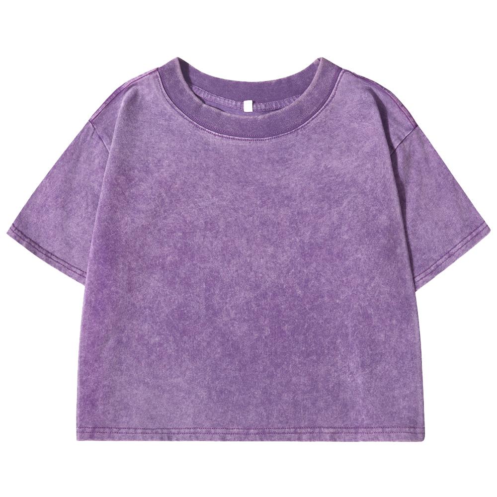 

Цвета Хлопок Однотонный Женская Выстиранная Приталенная Футболка Y2K Кроп Хип-Хоп С Коротким Рукавом Повседневная Уличная Одежда XL