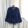 Ostrich fur turkey fur coat women's fur top short winter cotton winter