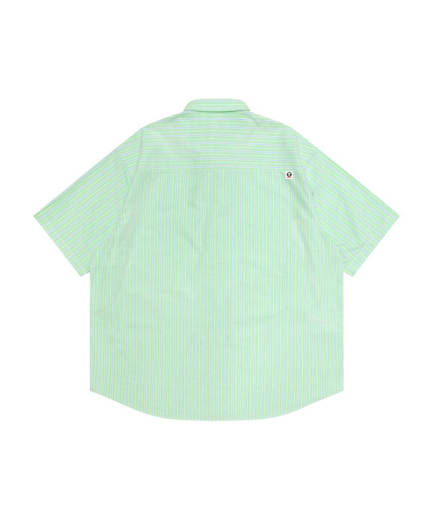 Eipeu Aapenow Moonface Stripe Short Sleeve Shirt Light Green / Aapsrm8560Xxqgrk