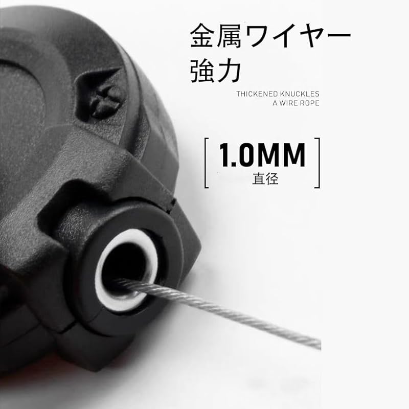 CRAZY SHARK 2 pieces reel keychain powerful carabiner pin-on reel key reel metal wire Maximum 60cm key chain extend Durable Loss prevention