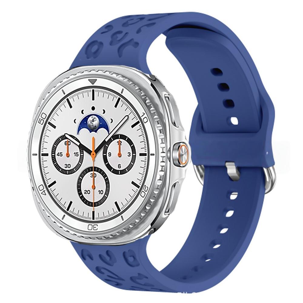 

Гравированный ремешок Для Samsung Galaxy Watch 8 classic 46мм sport Силиконовый Леопардовый ремешок Браслет ремешок Galaxy watch 8 40мм/44мм ремешок Galaxy watch 8 44mm синий