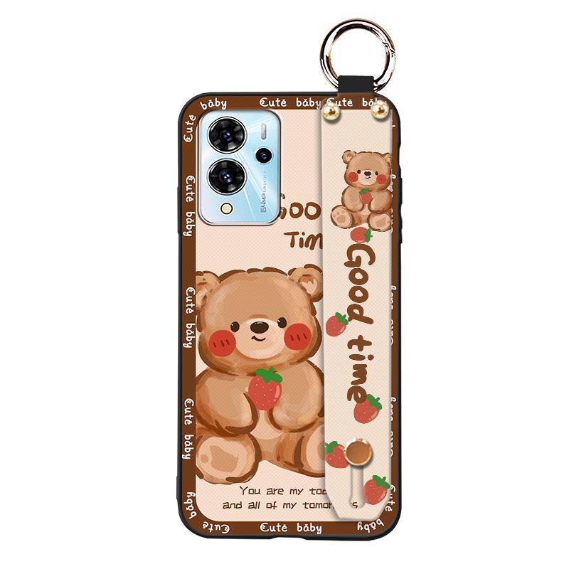 Dirt-resistant Ring Phone Case For ZTE Blade V40 Pro Protective Cute Kickstand Wrist Strap Shockproof Back Cover Durable