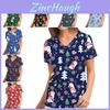 Weihnachts-Krankenschwester-Uniform T-Shirt Mit Aufdruck Für Feiertags-Cosplay Und Freizeitkleidung