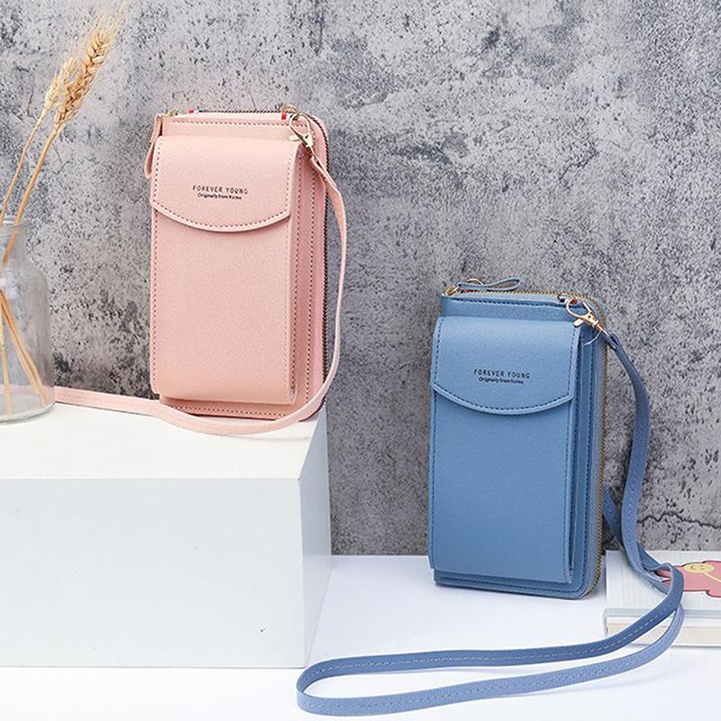 Leather Women'S Bag Wallets Touch Screen Cell Phone Purse Bags Of Women Strap