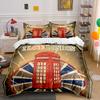 Red Telephone Box Motif. Bedding Sets Duvet Cover Sets Duvet Covers Pillowcases(1*Duvet Cover 2*Pillowcases Without Duvet Insert)