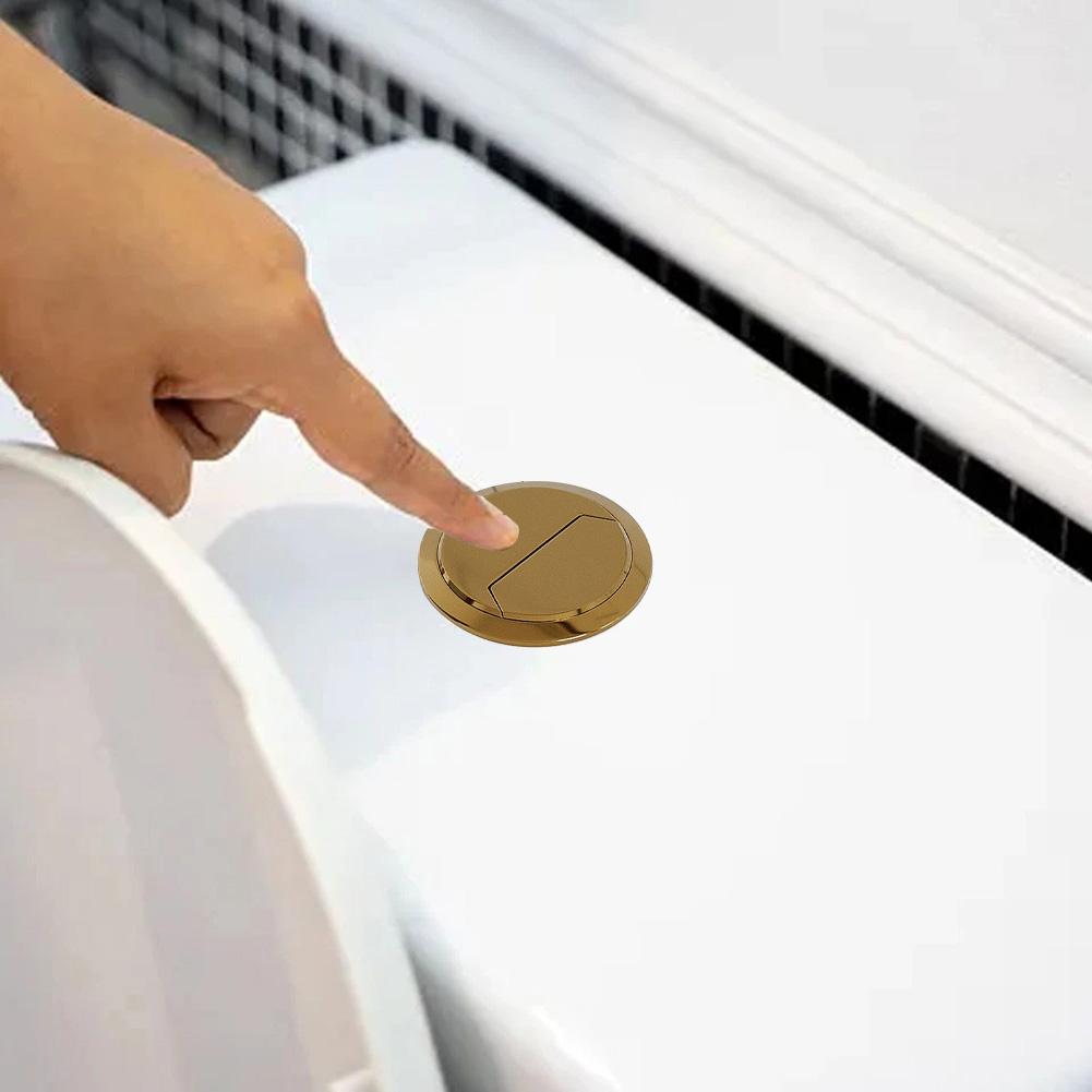 Easy Install Toilet Flush Modern Design Gold Toilet Flush Button Modern Bathroom Accessory Consistent Flush Performance