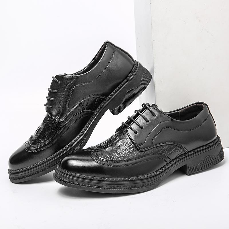 Luxury Brand Men Leather Shoes Black Casual Business Shoes Fashion Italian Patent Formal Flats High Quality Leather Oxford Shoes