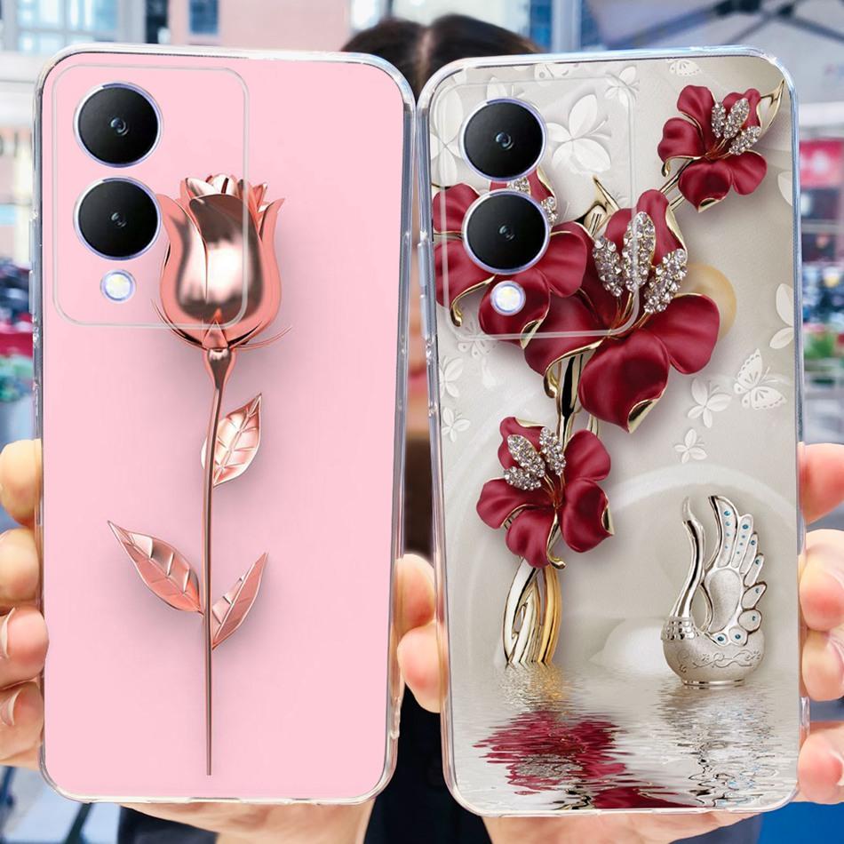 For Vivo Y17s Case 2023 Elegant Pattern Soft Silicone TPU Phone Back Cover For Vivo Y17s 4G VivoY17s Y 17S Bumper