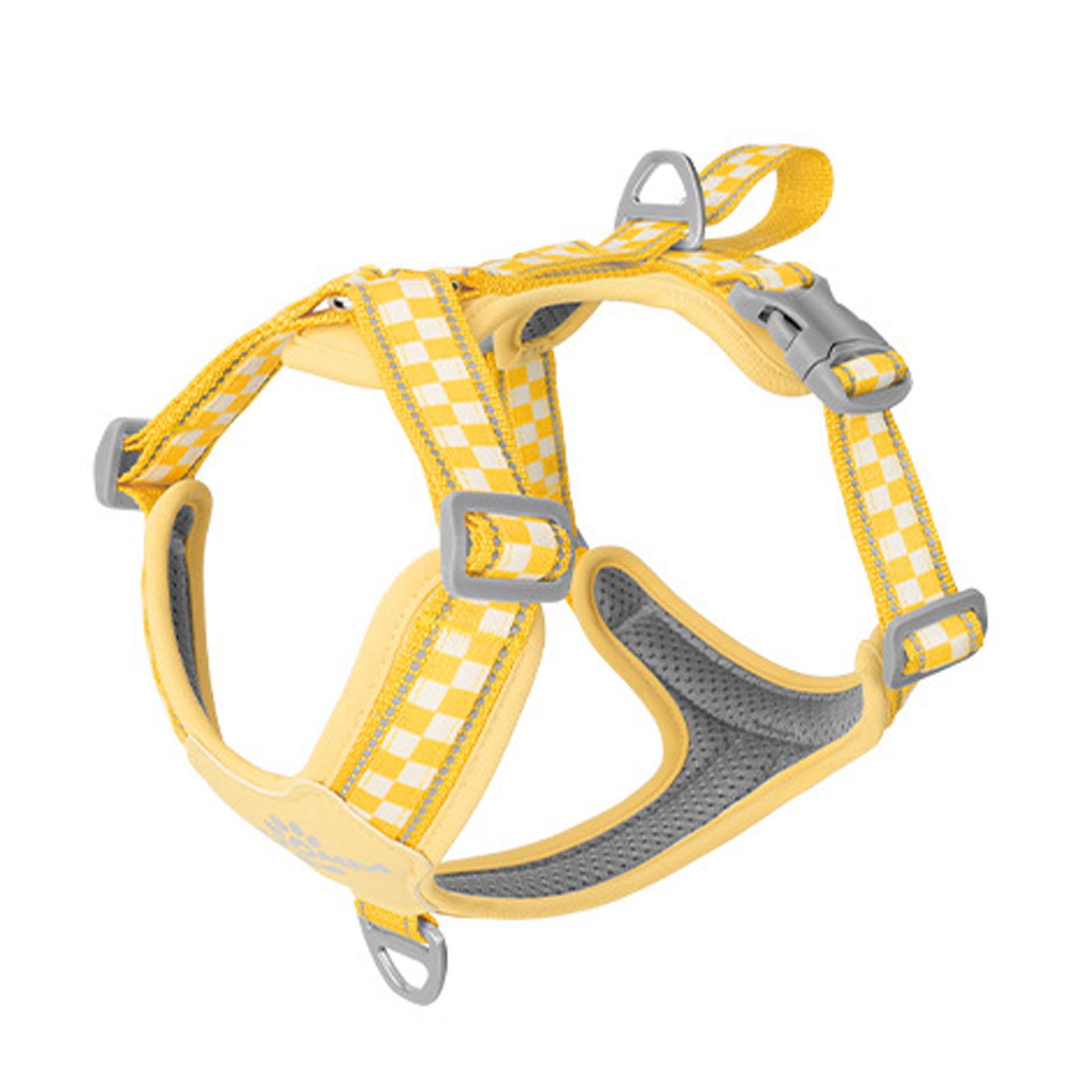Поводок для собаки с I-образной грудной и спинной шлейкой, взрывозащищенный и ударопрочный, светоотражающий, регулируемый по груди и спине XS