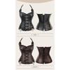 Gothic Steampunk European Palace Halter Pu Leather Bustier Waist Cincher Corset