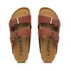 Fashion 2025 New Summer Men's Cork Slippers Suede Leather Mule Clogs Slippers Man Soft Cork Two Buckle Beach Slides Footwear for Men 45