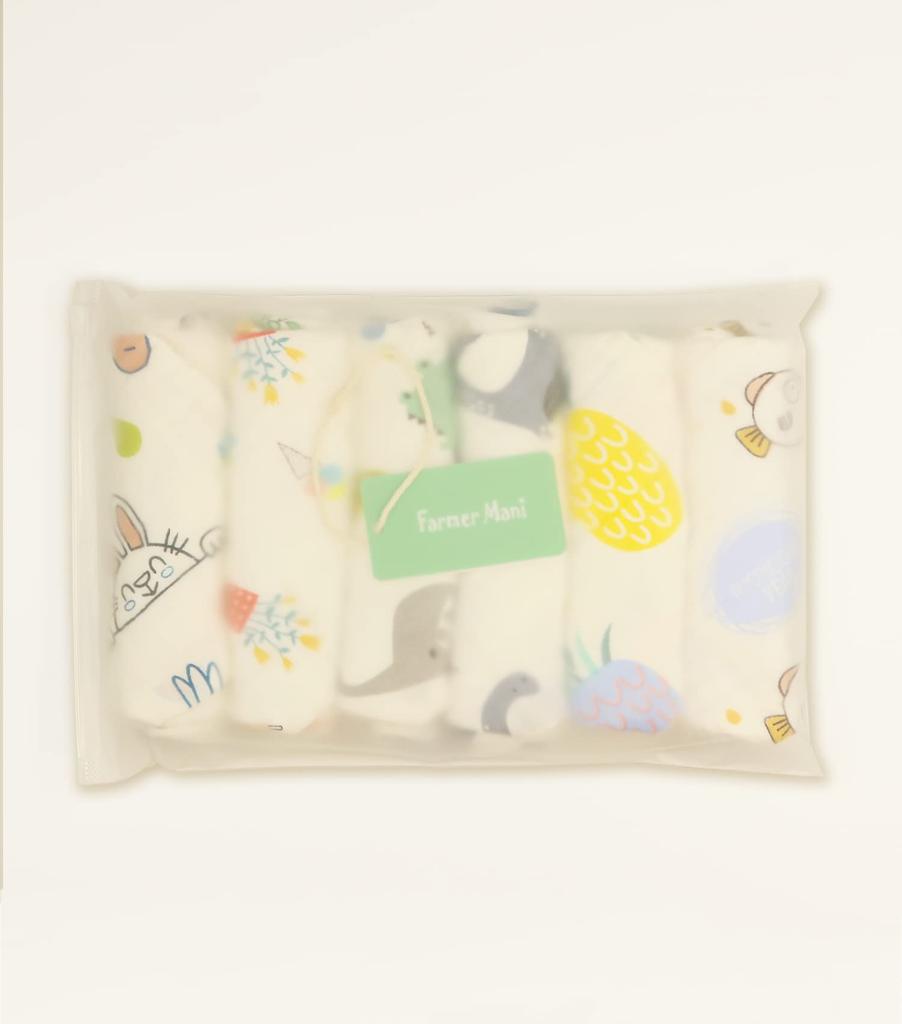 Set prosop de pânză pentru bebeluși bumbac 6 straturi prosop pentru bebeluși 30 x 30 cm Prosop reutilizabil perfect pentru persoanele cu piele sensibilă și bebeluși (6 bucăți) 100%