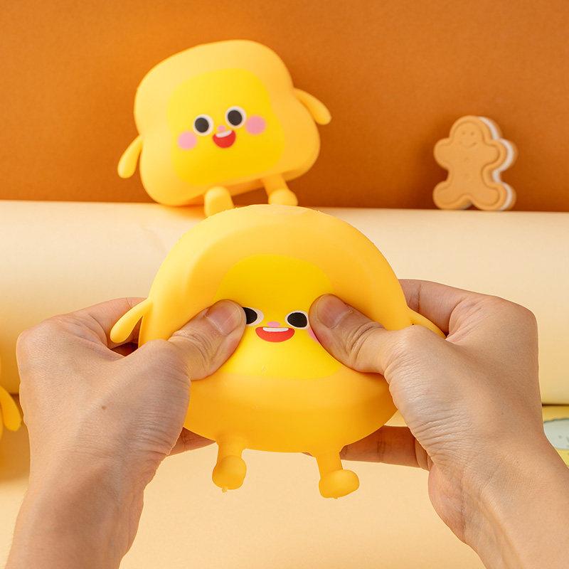 Cute Cartoon Toast Bread Squeezy Toy Soft Stress Relief Toys Simulation Bread Slow Rebound Sensory Toys Creative Gifts