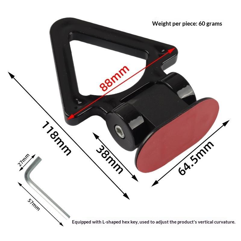 Car Decorative Tow Hook Triangle Shape Self Adhesive Bumper Tow Hook Plastic Hook For Vehicle Exterior Decoration Modification