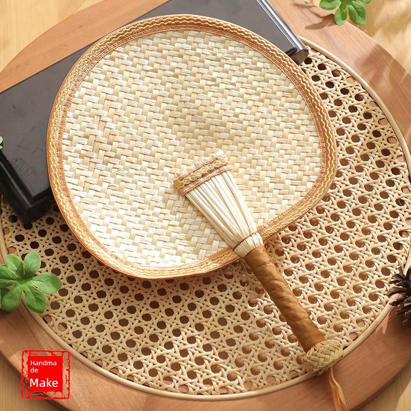 Purely Handmade Wheat Straw Woven Large Fan, Traditional Small Palm Leaf Fan, Dance Hand Fan, Handmade Baby Fan