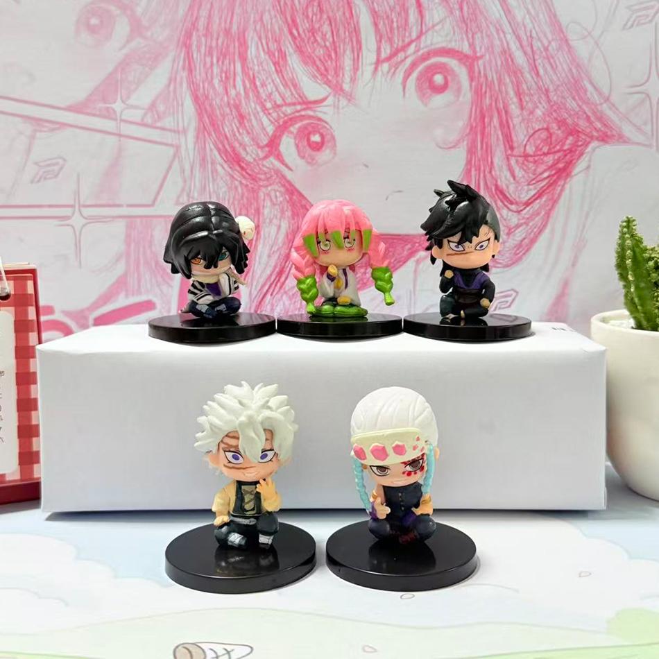 Q-Version Demon Slayer 5 Stile/Set Sitzende Geisterpuppe Tanjiro Nidouzi Inosuke Zenizu Figur Actionfigur Filmmodell Spielzeugpuppe