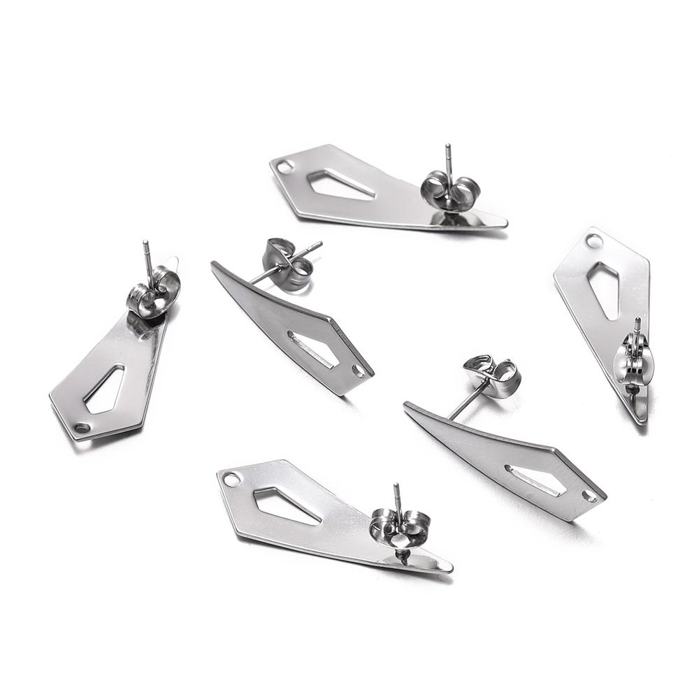 10 Stück/Los Mehrere Stile Edelstahl Stecker Ohrring Basis Runde Blätter Basis für Ohrringe DIY Schmuckherstellung Zubehör