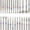 10 pezzi/s Punte per Fresa per Unghie Diamantate Fresa Pulisci Cuticole per Manicure Pedicure Frese Elettriche Punte Accessorio per Unghie