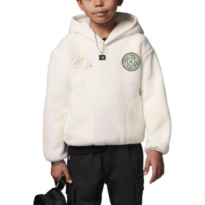 Jordan Logo Bestickter Pullover Hoodie Kinder Hoodies Elfenbein FJ5066-110