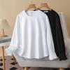 Women's Plus Size Mamba Cotton Long Sleeve Lace Cuff Round Neck T-shirt, Spring 2026 Collection