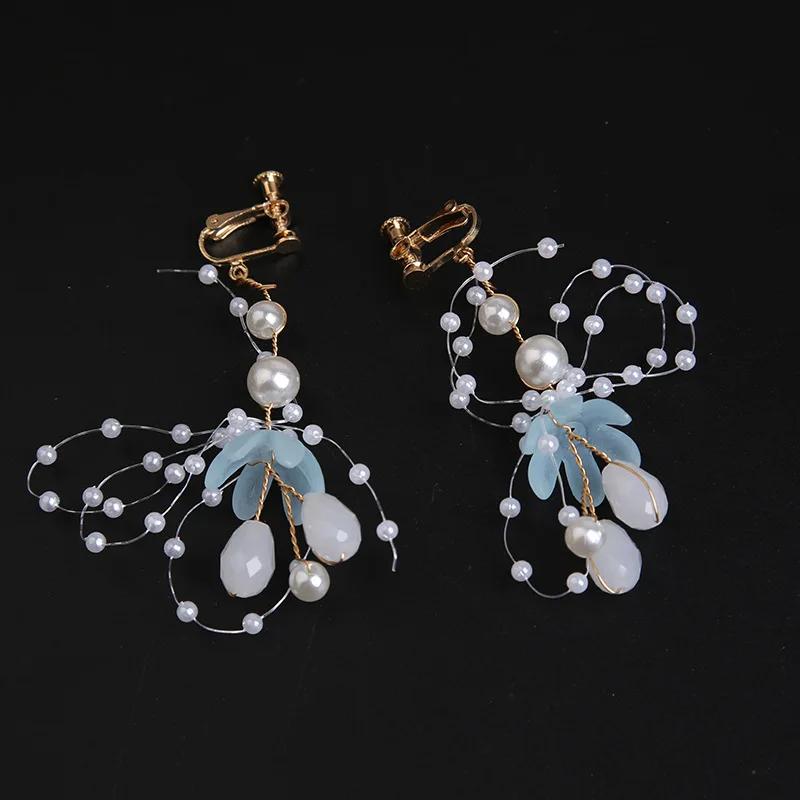 

Cute Summer Bohemian Girls Bridal Pearl Hair Headdress Flower Wreath Bride Garland Head Hoop Headbands Hair Jewelry Accessories