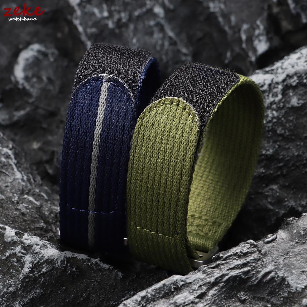 Hook Loop 22mm 20mm Nylon Watch Strap for Seiko for Tudor Breathable Fabric Canvas Wristband for Military Sports Men's Bracelets
