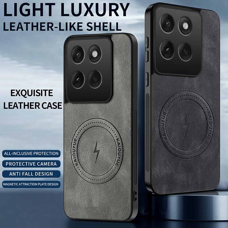 For Motorola Edge 60 Fusion / Pro / 60 60s New Magnetic Matte PU Leather Camera Lens Protector Back Case Wireless Charging Cover