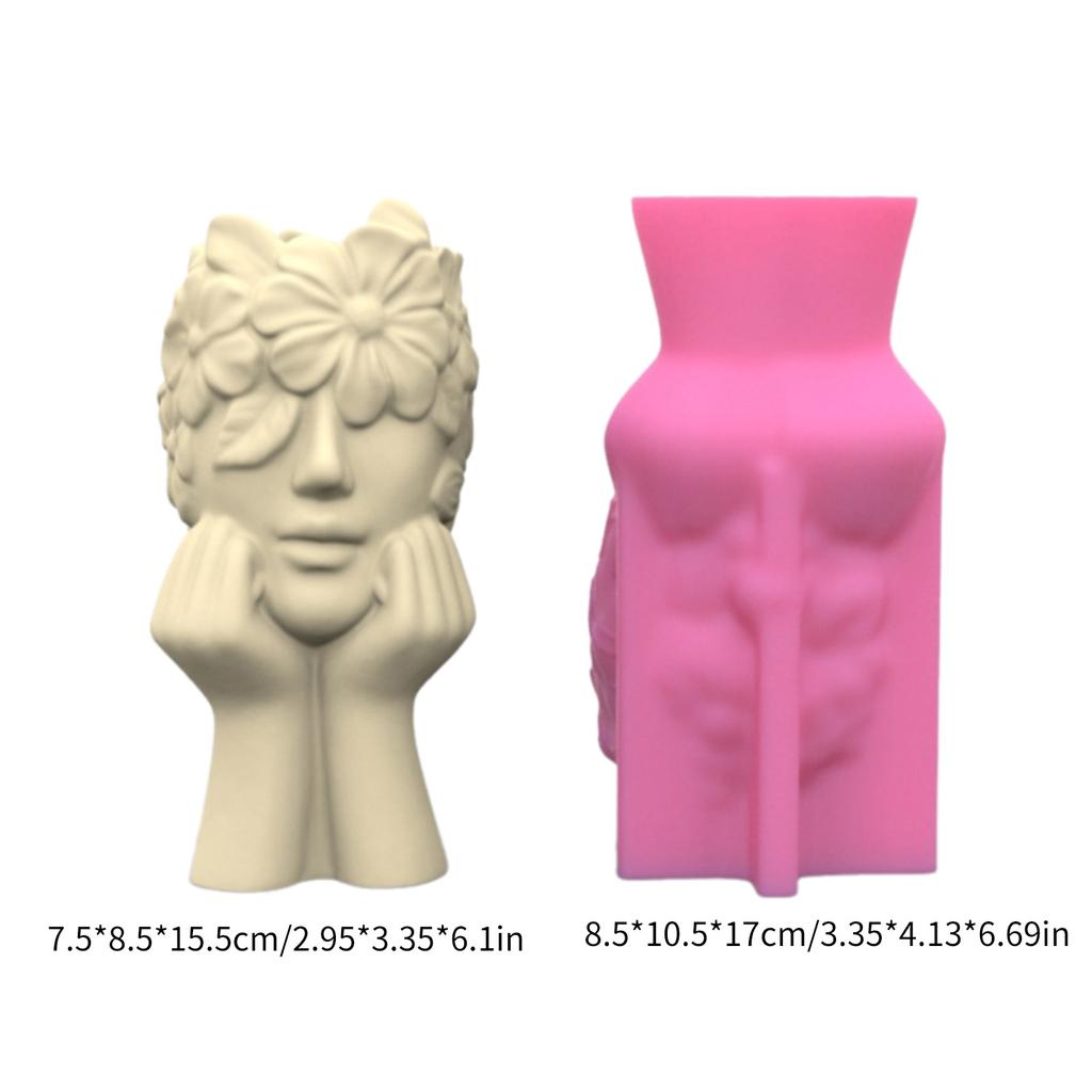 Silicone Moulds Flower Vase Molds Human Body Shape Flexible Ornament Molds Unique Flowerpot Moulds for Resin Craft