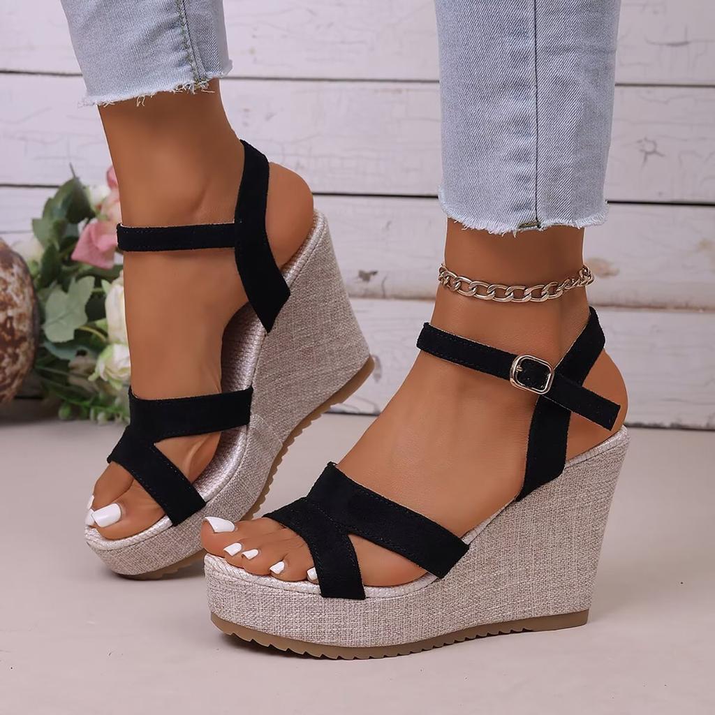 Women'S High Heels Platform Sandals With Colorful Woven Straps Sandal Elegant Temperament Dress Accessories Sandalias De TacóN