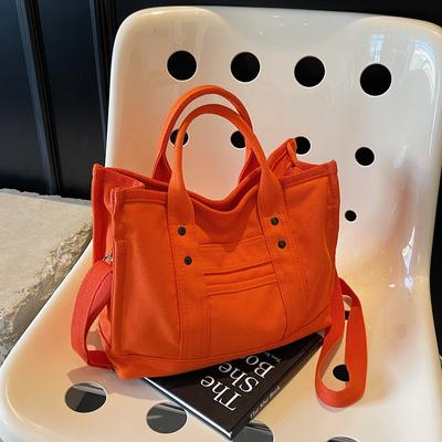 Women Crossbody Bags Canvas Solid Color Casual Tote Bag Ladies Messenger Shoulder Bag Brand Designer Simplicity Girl'S Handbags