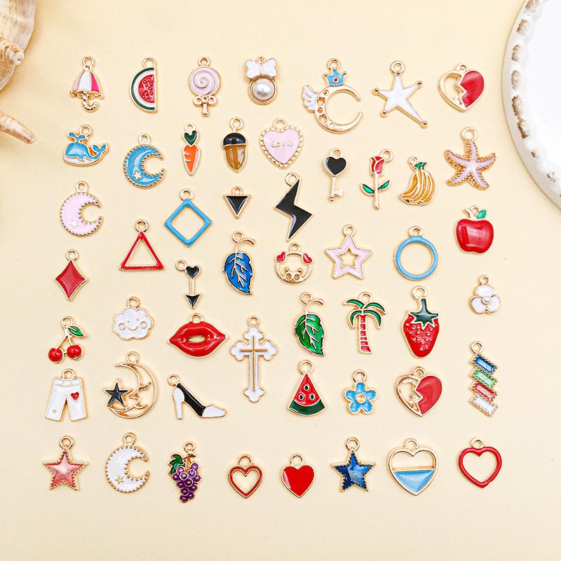 Summer Charm Drip Oil Earrings & Necklace Set - Cute Student Style Dangle Pendant Accessories