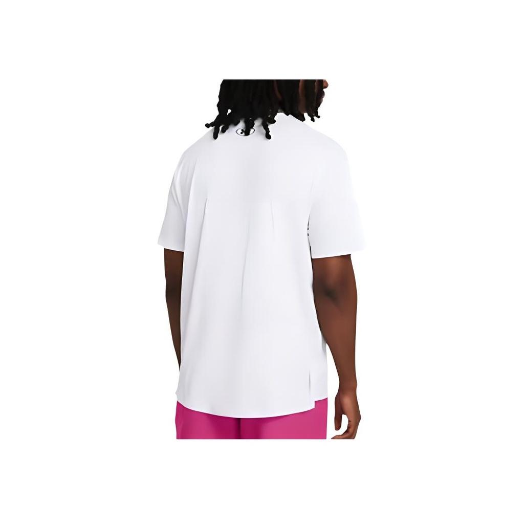 Under Armour Solid Color Mountain Outdoor Casual Sports Crew Neck Short Sleeve T-Shirt Men T-Shirts White 1382804-100