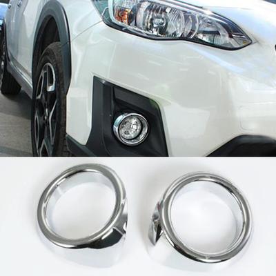 Car Styling For Subaru XV Crosstrek 2017 2018 ABS Chrome Front Fog Light Cover Trims Bezel Head Fog Lamp