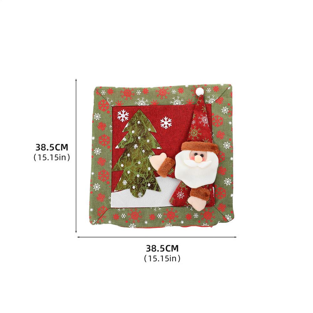 Throw Pillow Cover 15x15Inch Christmas Elements Pillowcase Cushion Covers With Tree And Snowflake Design For Home Living Room 4130₽
