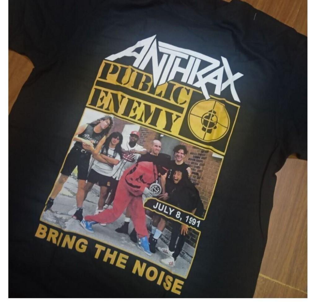 

Винтажная футболка Bring The Noise Anthrax Public Enemy Мужская Черная Унисекс S-5XL 3XL