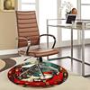 1pc Christmas Santa Claus and Reindeer Round Carpet Anime Design, Holiday Gift, Office Chair Mat, Home Decor, Living Room, Bedroom