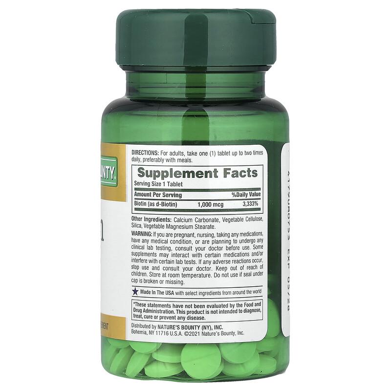 Biotina, 1.000 mcg, 100 Compresse Rivestite