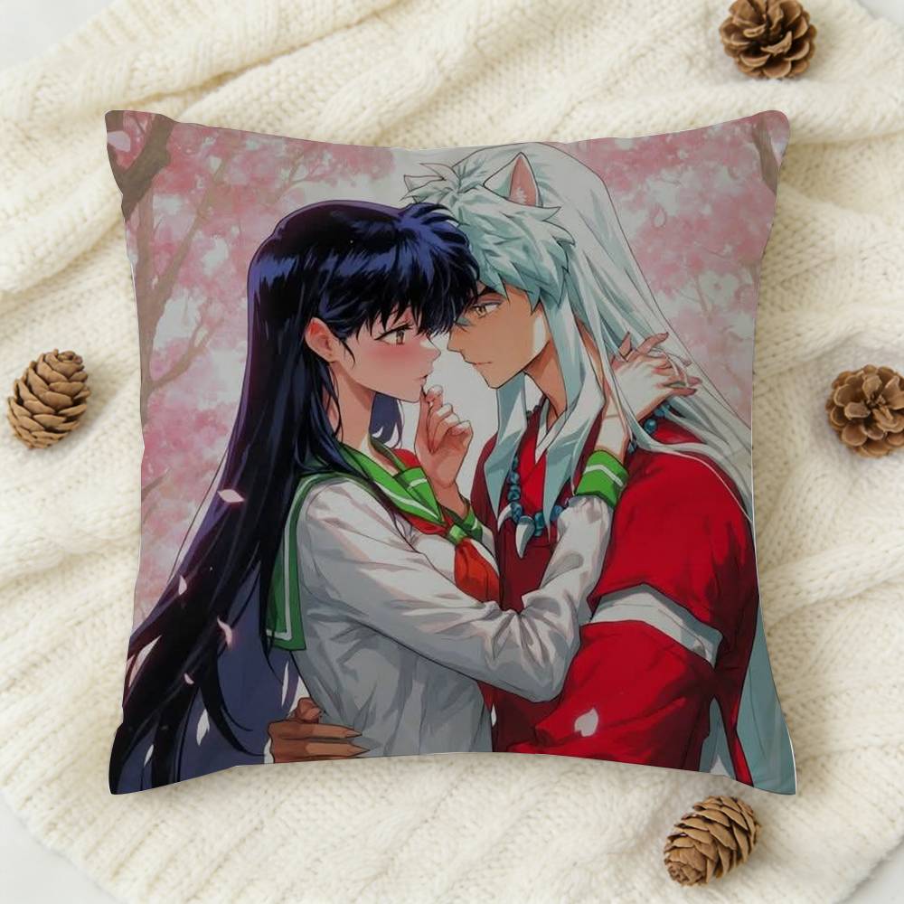 Anime iInuyasha Cool Cute Doublesided Printed Square Decorative Cushion Cover for Sofa Living Room Home Decor