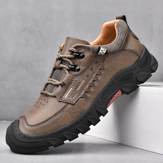 Genuine Leather Shoes Men Lace Up Outdoor Wear -Resistant Work Shoes Casual Sneakers Men Footwear Autumn Shoes Men Zapatos Hombre