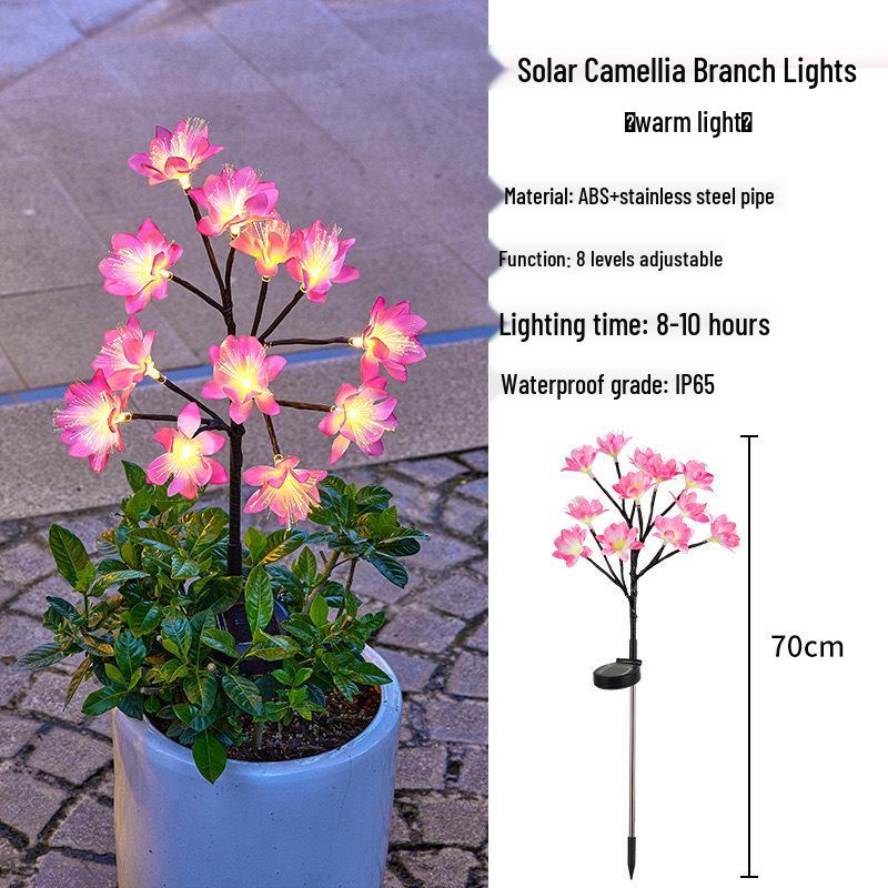 Outdoor Waterproof Solar Cherry Blossom Branch Lights for Garden and Lawn Decoration