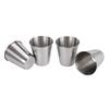 1Set/4pcs 70ml Baijiu Metal Cup, Stainless Steel Small Wine Glass 4 Cups Plus Cup Set, Camping Spirit Cup Set