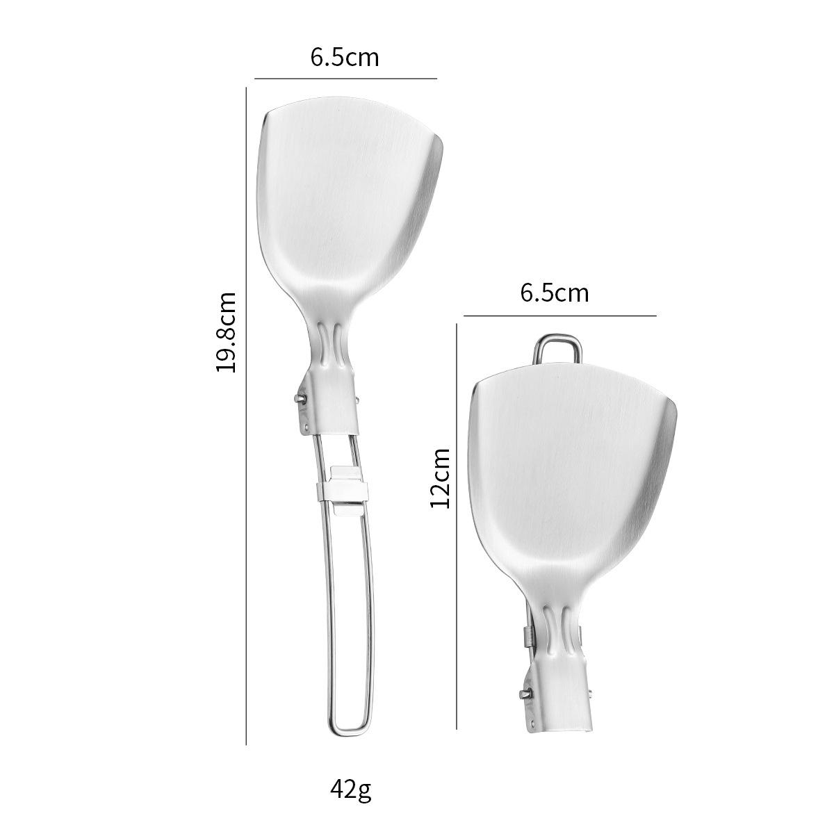 

Набор складных ложек из нержавеющей стали 304: Переносная лопатка для сковороды, ложка для риса и супа, принадлежности для барбекю spatula