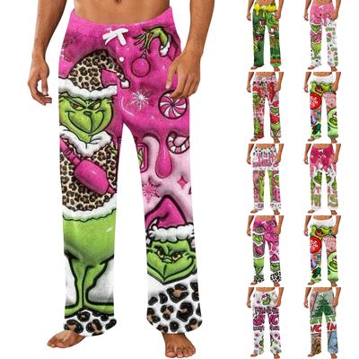 Erkek Tamamı Baskılı Ev Pantolonu Uyku Pijama Altı Uzun Pantolon Pijama Altı
