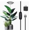 Grow Lights Indoor Plants LED Ring Grow Lights Height Adjustable USB Telescopic Tube Ground Inserted Flower Potted Seedling Lamp