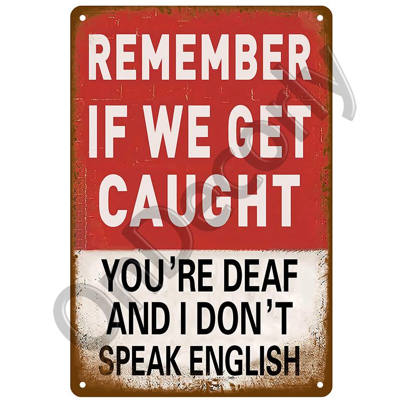 Bar Warning CCTV Tin Signs Vintage Metal Sign Poster Plate Wall Decor Art For Garage Cafe Plaque Notice 24 Hour Security Camera