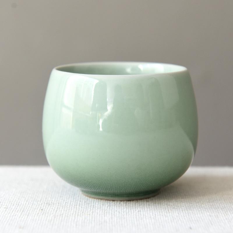 Large White Porcelain Tea Cup Gongfu Lohan Style Ceramic Cup for Single Person Home Office Tea Ceremony Drinking Gift Set